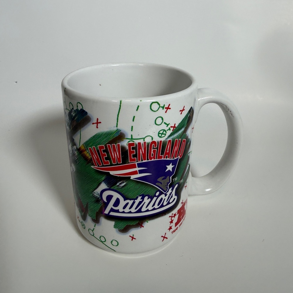 Vintage 1997 New England Patriots Coffee Mug NFL Playbook Design